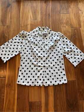 Polka Dot Button-Front in White and Black